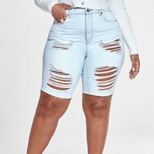 #4❤️ NWT  Fashion to Figure Destructed Bermuda Shorts